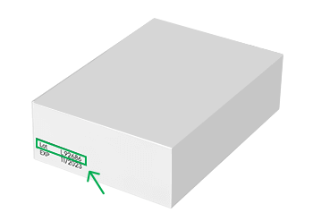 This image shows where you can locate the batch number: